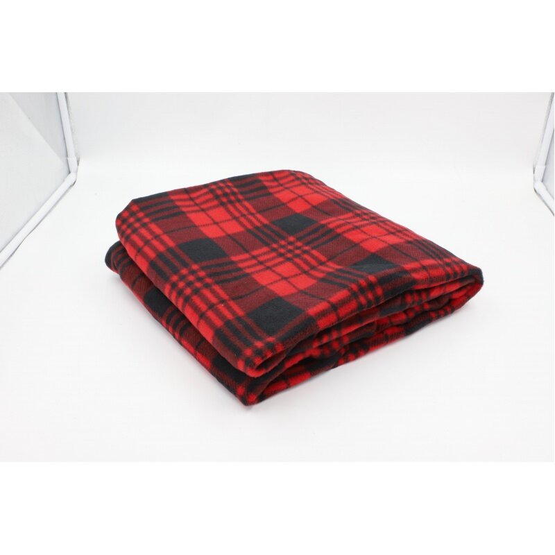 Autoddisk selimut perjalanan 12-Volt panas, merah/hitam kotak-kotak. Dimensi produk rakitan 57x39, 2lbs