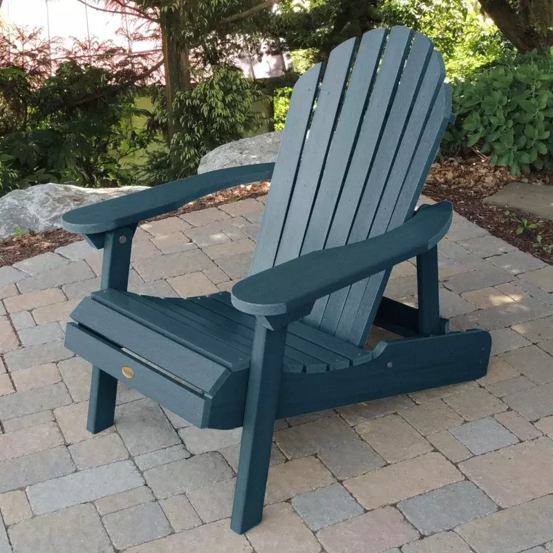 highwood Hamilton Made in The USA Folding and Reclining Adirondack Chair, Adult, Nantucket Blue
