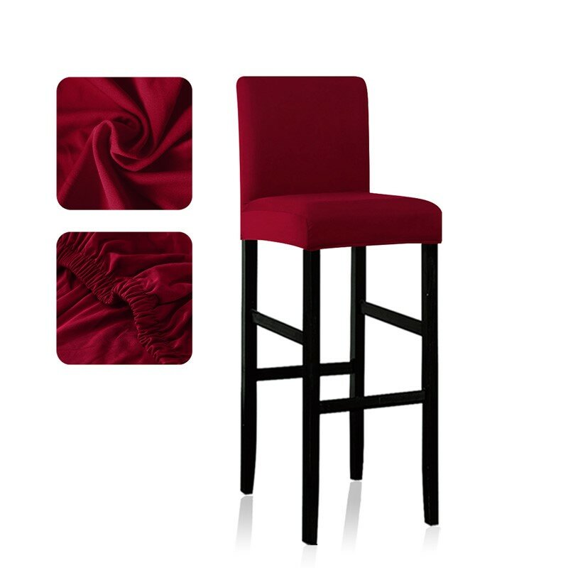 Funda de LICRA para silla corta, cubierta de Color sólido para asiento de Bar, banquete en casa, sala de estar, 1 unidad