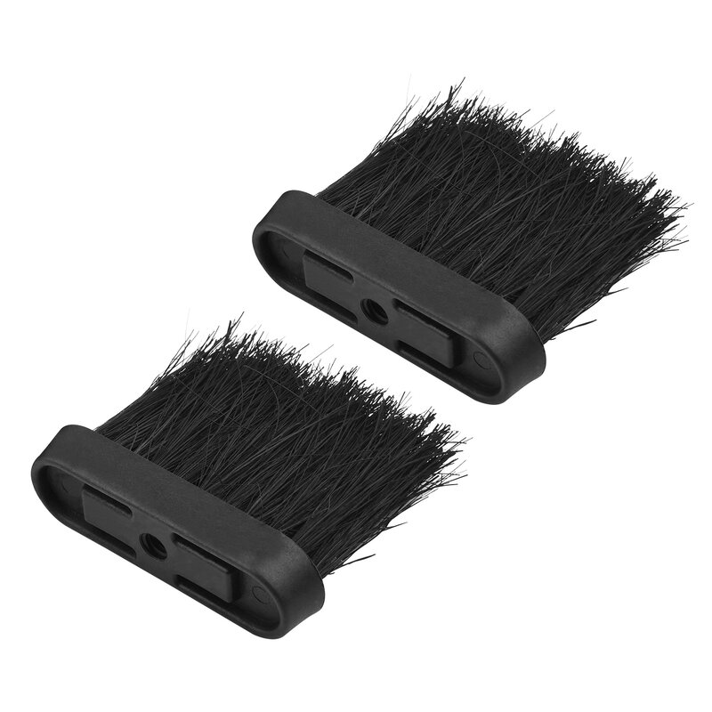 Recambio de cabezal de cepillo oblongo para chimenea, accesorios para estufas con mango de plástico, color negro, 2 piezas