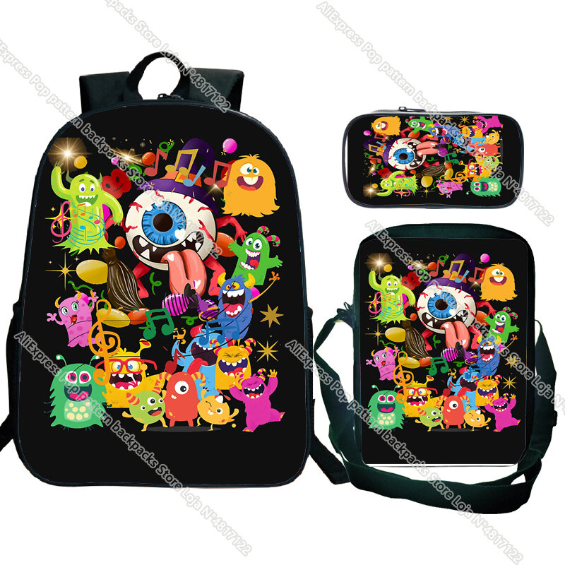 3pcs My Singing Monsters Backpack Horror Game Kids Boys Girls Rucksack Children School Bags Eenager Laptop Backpack Travel Bag