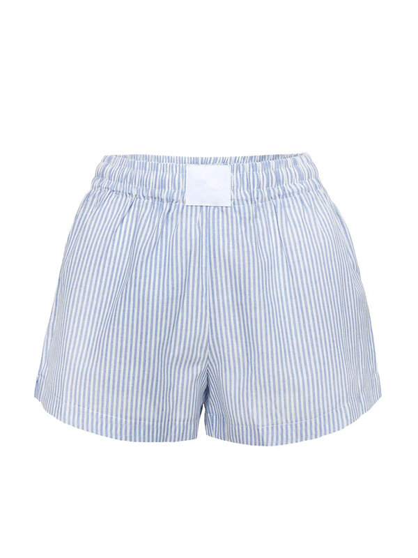 Damskie szorty w paski letnie elastyczne wygodne bokserki plażowe piżamy spodenki Pj spodnie do spania wygodne szorty bielizna nocna