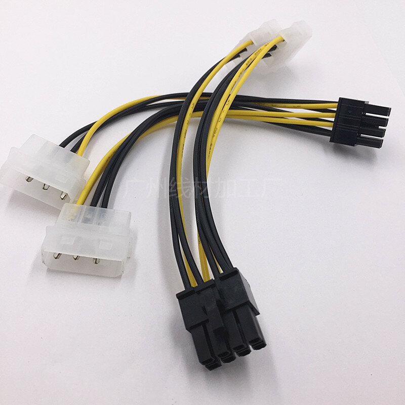 18cm 8-poliges bis doppeltes 4-poliges Grafikkarten-Netz kabel und Form 8-poliges PCI-Express-Kabel für ein doppeltes 4-poliges Molex-Grafikkarten-Stromkabel Nr.