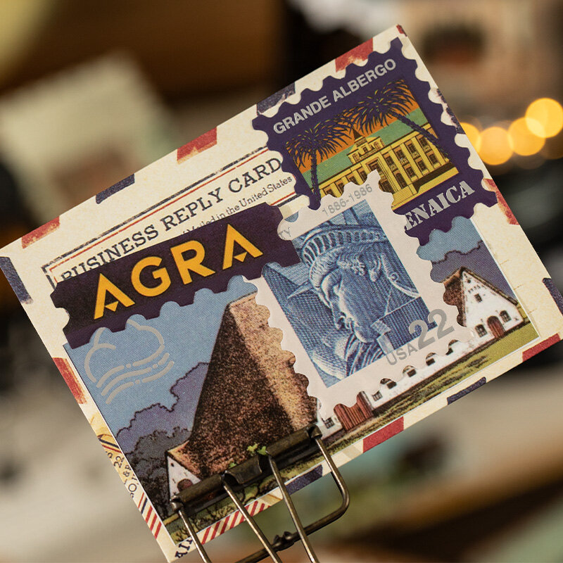 8 confezioni/lotto ai viaggiatori timbri americani serie pennarelli album fotografico decorazione adesivo di carta artistica