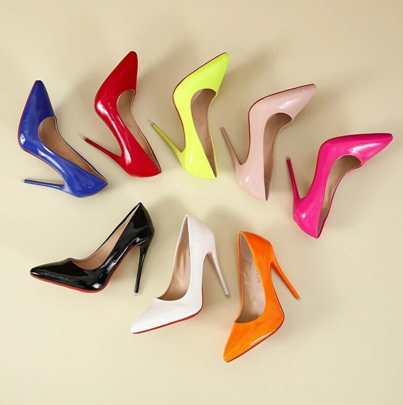 2022 moda tacchi alti 35-45 Plus Size scarpe da donna 12cm sottile Stiletto banchetto scarpe da sposa Sexy scarpe da festa da donna a punta