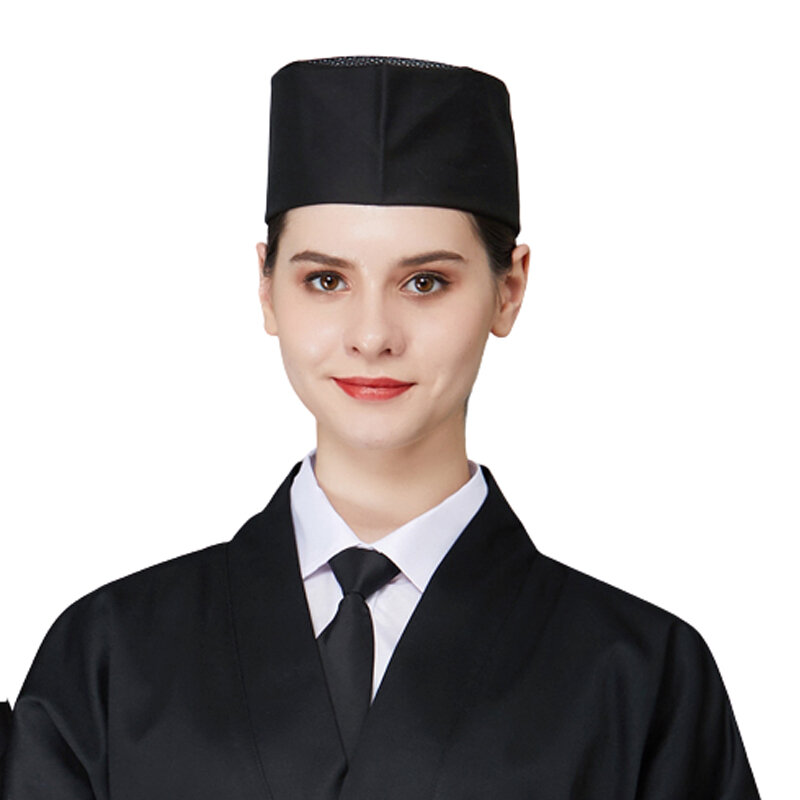Casquette à sushi respirante pour femme, chapeau de chef d'hôtel pour homme, chapeaux de cuisine japonaise et coréenne, casquettes de travail en maille