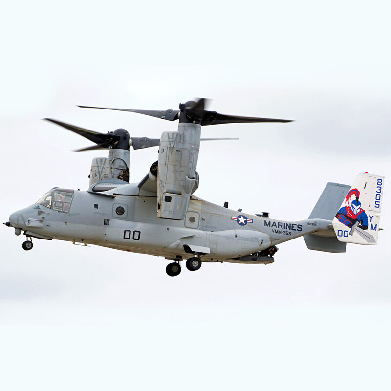 Modelo de simulación de aleación de avión de transporte Osprey tiltrotor, MV-22B de la Marina de los EE. UU., fundido a presión, regalo coleccionable para hombres, escala 1:144