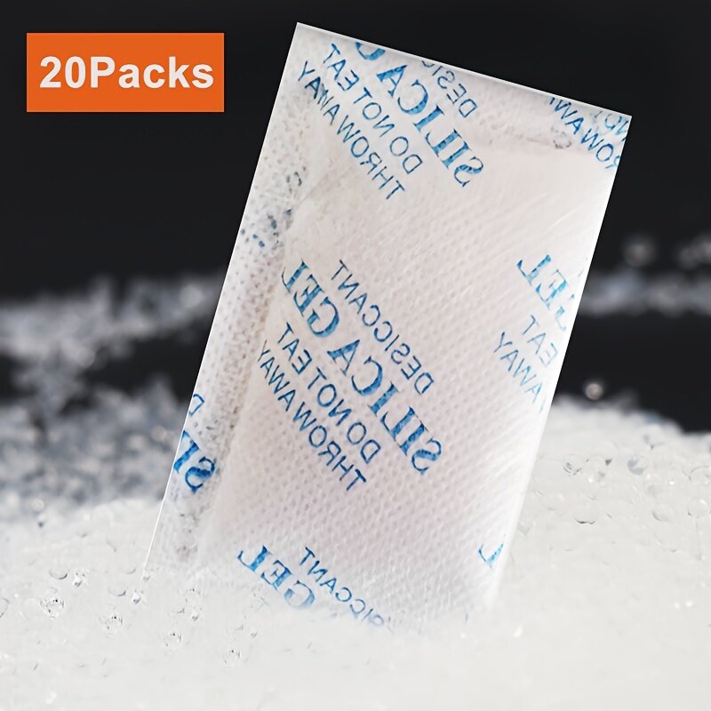 20packs 10g/bag Non-woven Silica Gel Packs Desiccant Dehumidifier for Pet Food Clothes Jewelry Moisture Absorber Anti Humidade