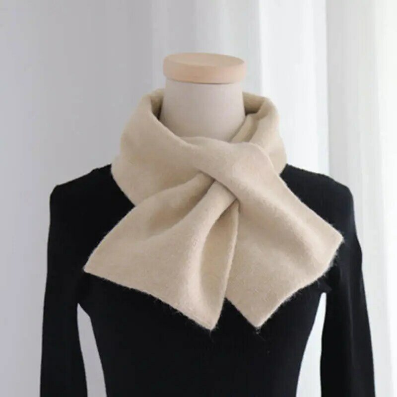 Women Solid Cashmere Scarves Lady Winter Thicken Warm Soft Pashmina Shawls Wraps Pink Black Female Knitted Wool Long Scarf 2023