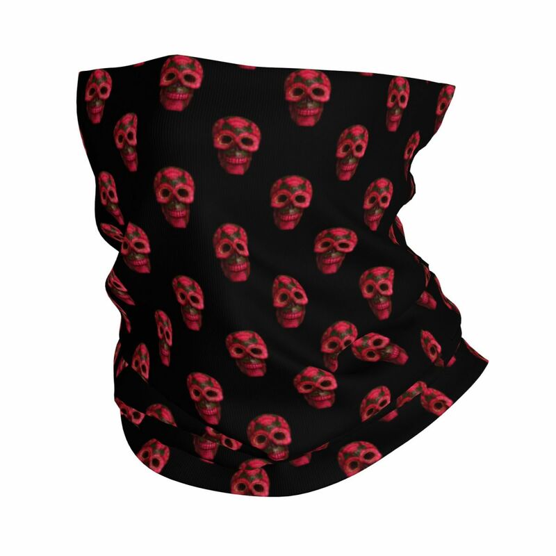 Cool Skull Bandana Neck Cover Printed Red Balaclavas Face Mask Scarf Warm Headband Fishing for Men Women Adult Winter