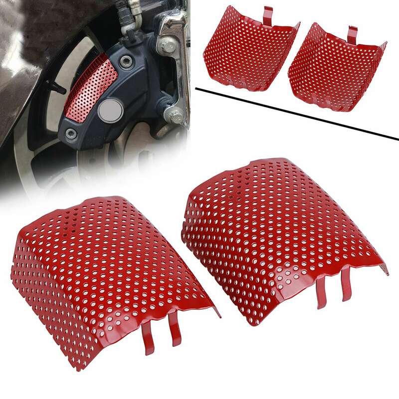 Front Caliper Screen Inserts Brake Caliper Trim Cover for Harley Touring Road Glide King Ultra Limited V-Rod Red