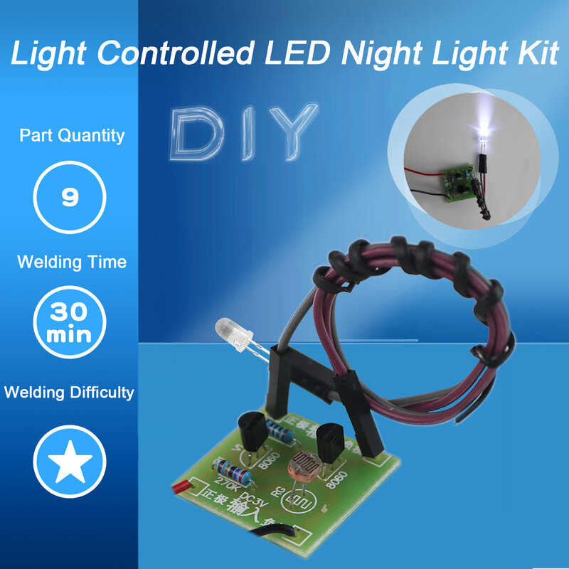 Analyste de bricolage de contrôle de la lumière, interrupteur intelligent, capteur technique, veilleuse LED, lampbritlight, suite de kits électroniques