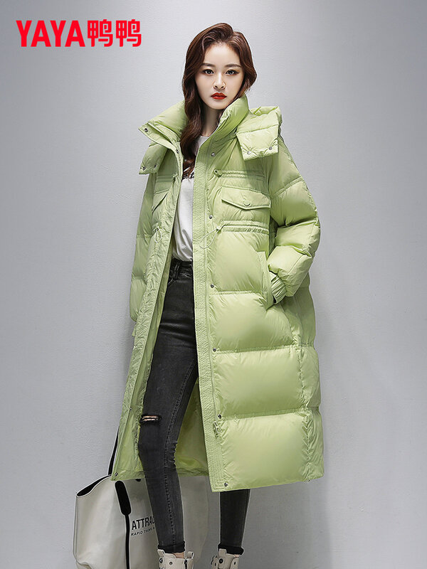 Abrigo de plumón de pato blanco para mujer, parka holgada y cálida de alta gama, moda de invierno, novedad
