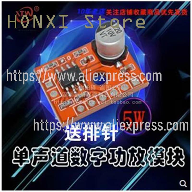 Placa de Amplificador de Potência Digital Mini Classe AB, Amplificador de Potência Áudio Mono, DIY, 5V, 5W, XS9871, 2Pcs