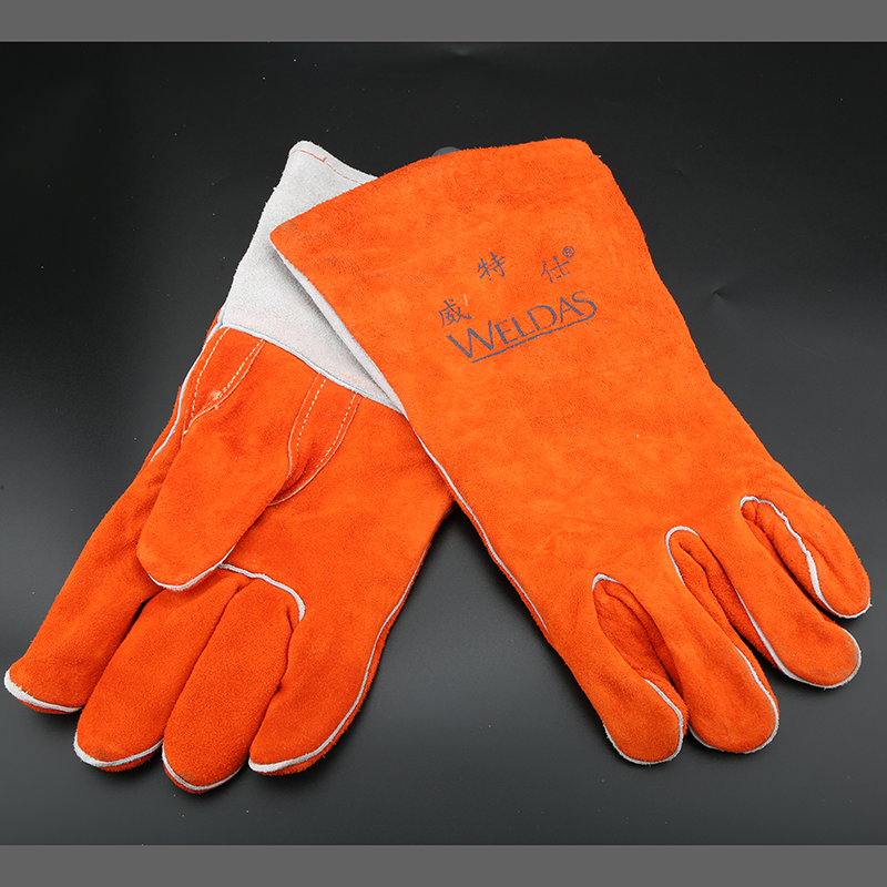 WELDAS welding Glove Lengthen Fireproof Heat Resistant Cow Leather Gloves Welding Gloves Protective Gloves for Welders