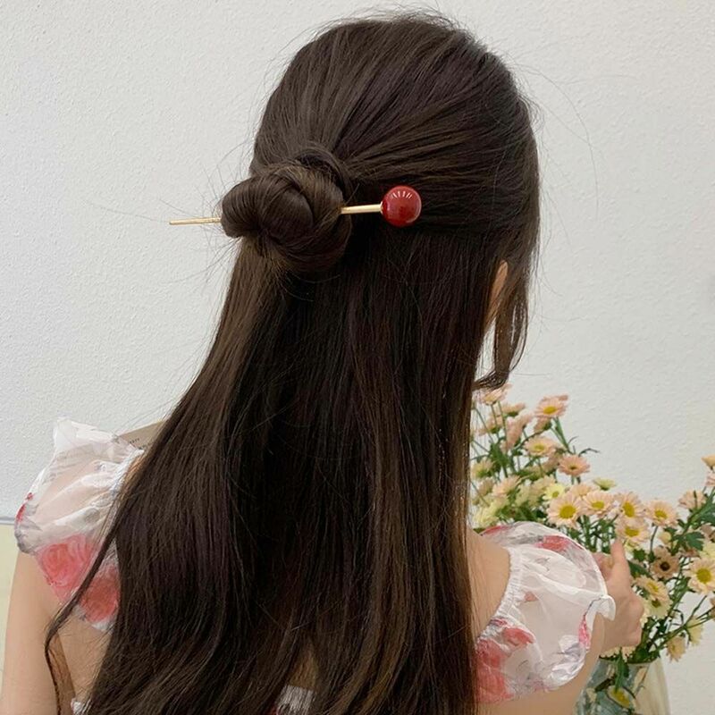 Инструмент стеклянные бусины металлический шар женские шпильки для волос в китайском стиле головные уборы Hanfu шпильки для волос в старинном стиле древние головные уборы
