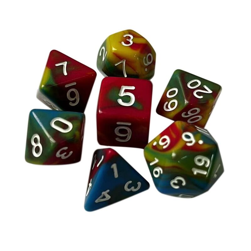 7Pcs Polyhedral Dice Polyhedral Game Dice for RPG Dungeons and Dragons DND RPG D20 D12 D10 D8 D6 D4 Table Game Gift Dice