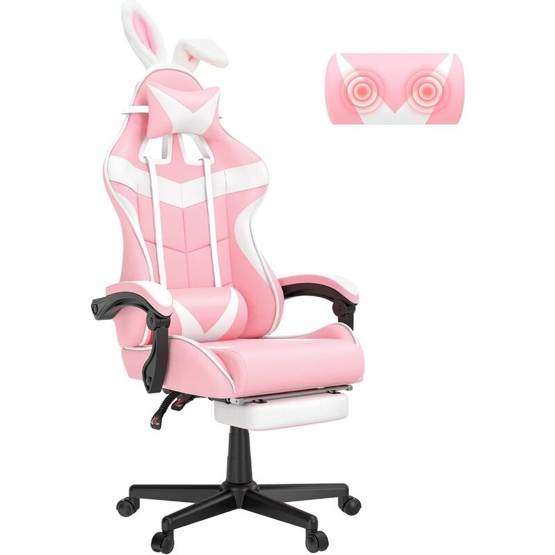 Cadeira para jogos de computador com apoio para os pés, poltrona rosa, esposa irmã e amor, jogador de mesa, escritório