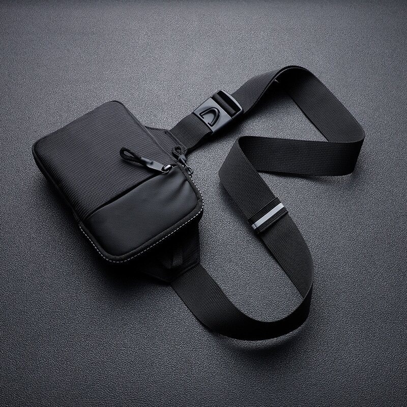 Casual Men Shoulder Chest Bag Nylon Waterproof Outdoor Sport Running Cycling Belt Bag Large Capacity Travel Phone Pouch Bag
