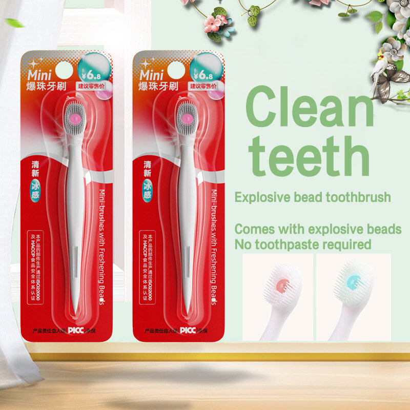 แปรงสีฟันสองหัวแปรงสีฟันซิลิโคนแบบใช้แล้วทิ้งขนแปรงอ่อนนุ่มแบบพกพาสำหรับทำความสะอาดช่องปาก