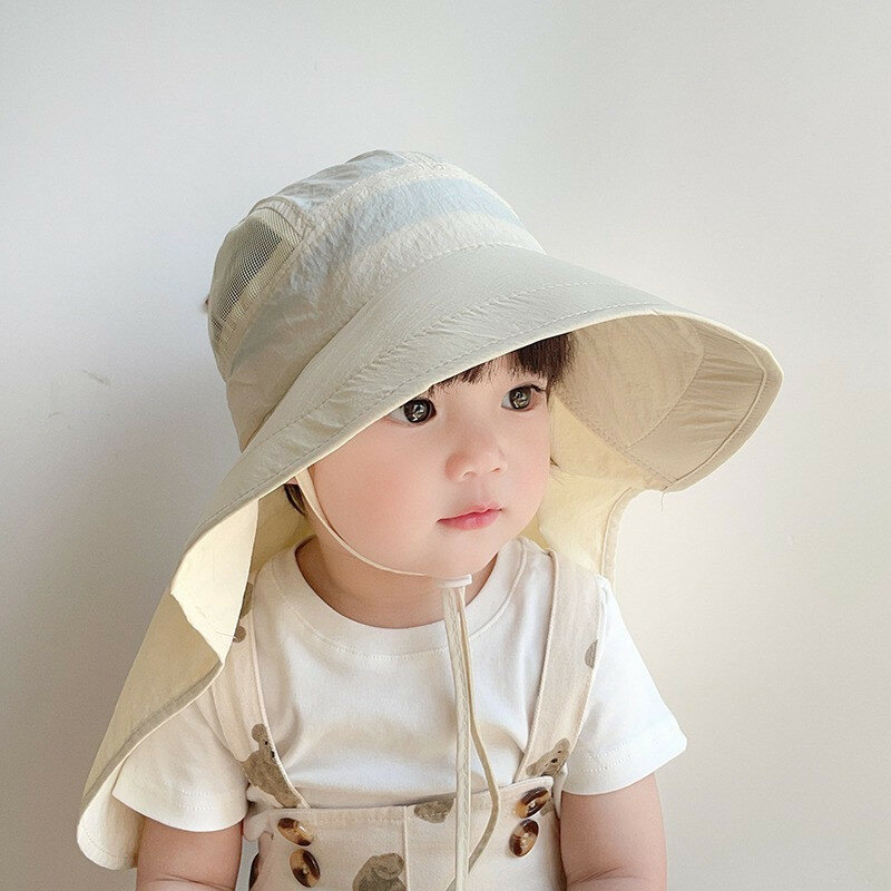 Topi pelindung matahari cepat kering musim panas topi kerai anak-anak topi pinggir besar topi nelayan bayi