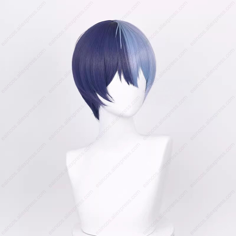 Aoyagi Toya Peluca de Cosplay de Anime, pelo de cuero cabelludo sintético resistente al calor, 30cm, colores mezclados