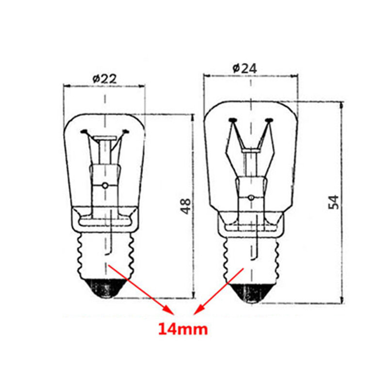 Lámpara de luz de horno E14 de alta temperatura, 15W/ 25W, 300 Celsius, 220-240V, 110-120 Lm, venta al por mayor
