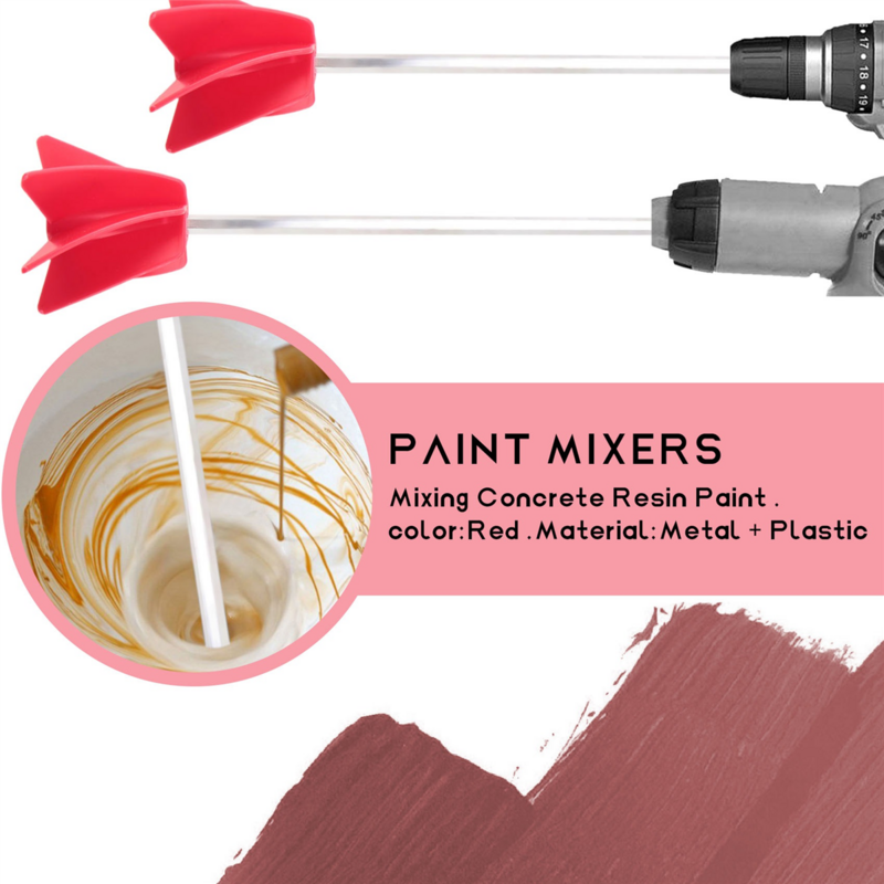 Mezclador de pintura de 3 piezas, accesorio para taladro, agitador de pintura, mezclador de pintura para la mayoría de taladros