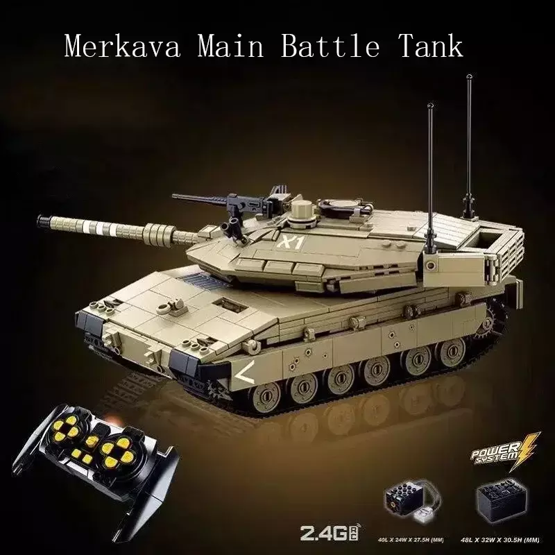 Técnico Militar Main Battle Tank Building Blocks para Crianças, RC Bricks Brinquedos, Controle Remoto, Arma do Exército, Amata Tiger, T14, MK4, 995Pcs