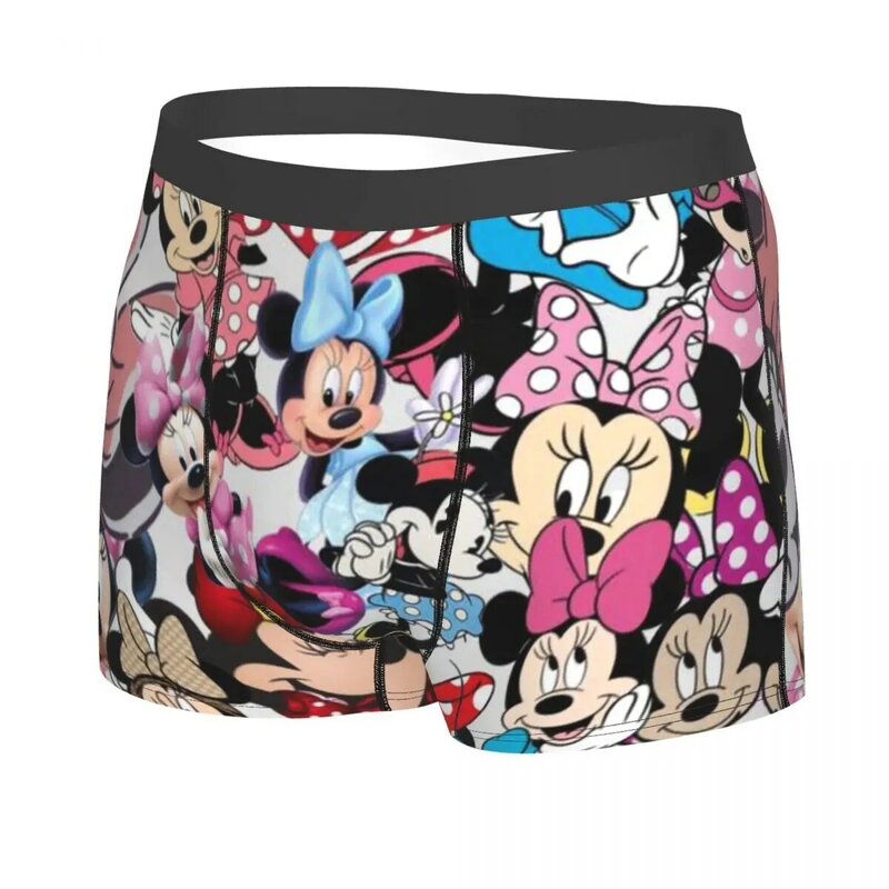 Sous-vêtements personnalisés Micky et Minnie Mouse pour hommes, caleçons doux, culottes pour zones me