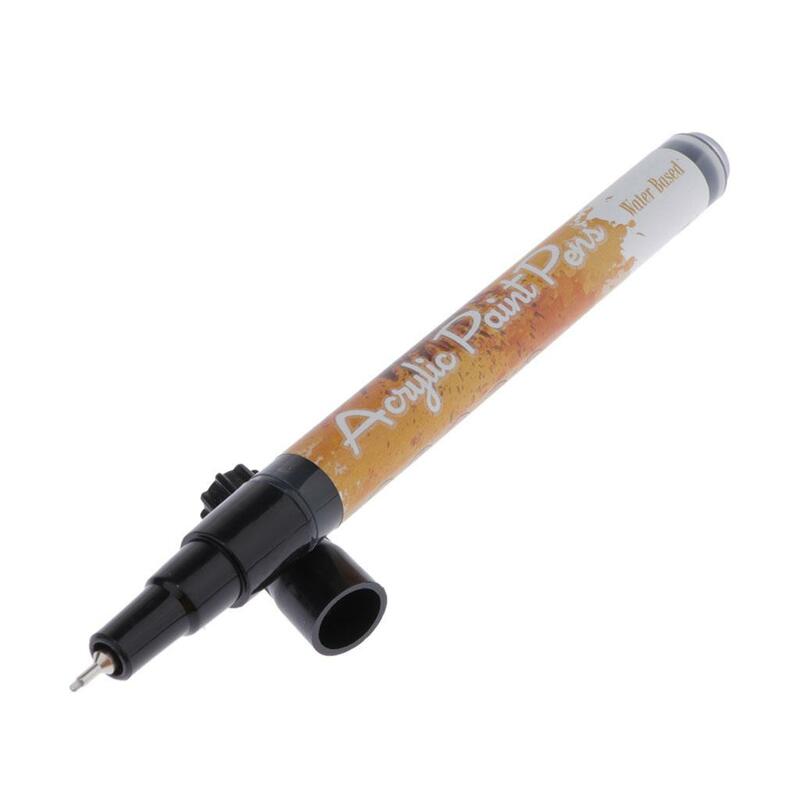 Hitam pena akrilik pena spidol Set berbasis air jenis merasa pena Foil untuk