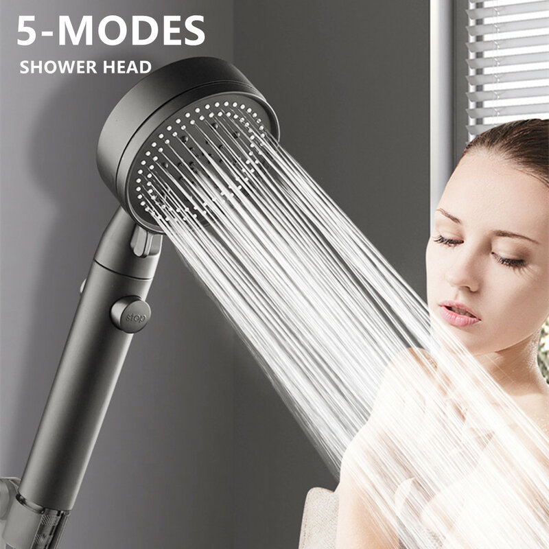 高圧シャワーヘッド,バスルーム用,5つのモード,節水,1つのキー,スプレーノズル