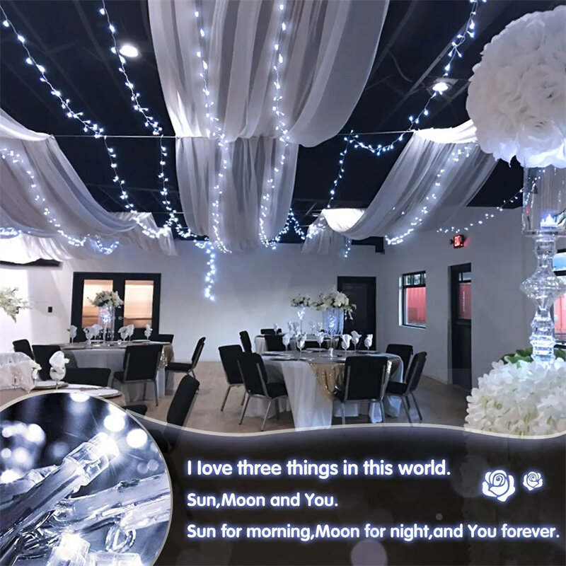 1/2/4/10M luci per esterni ghirlanda LED fata luce luci Decorative natalizie a batteria festa matrimonio giardino decorazioni natalizie