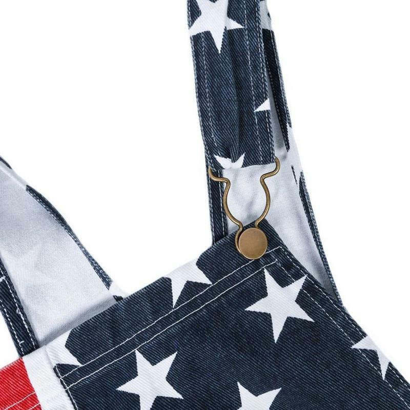 Tuta da uomo pantaloncini 4 luglio completi per uomo tuta Unisex bandiera americana tuta con bavaglini per uomo e donna
