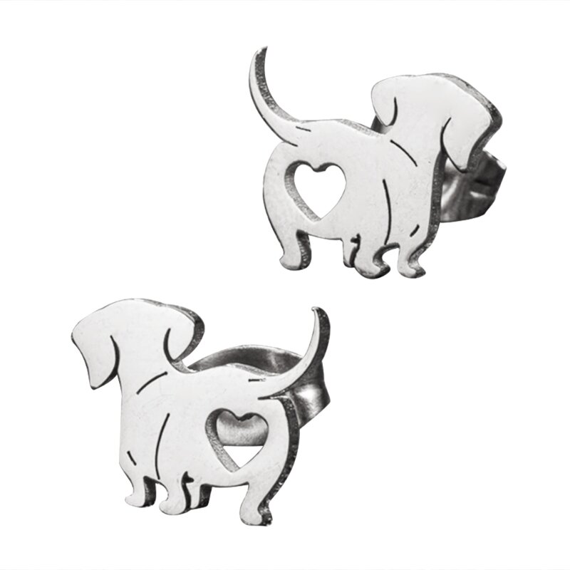 Gioielli per orecchie Pet Dog Ear Bassotto Perni per orecchie Materiale in lega per Dropship quotidiano