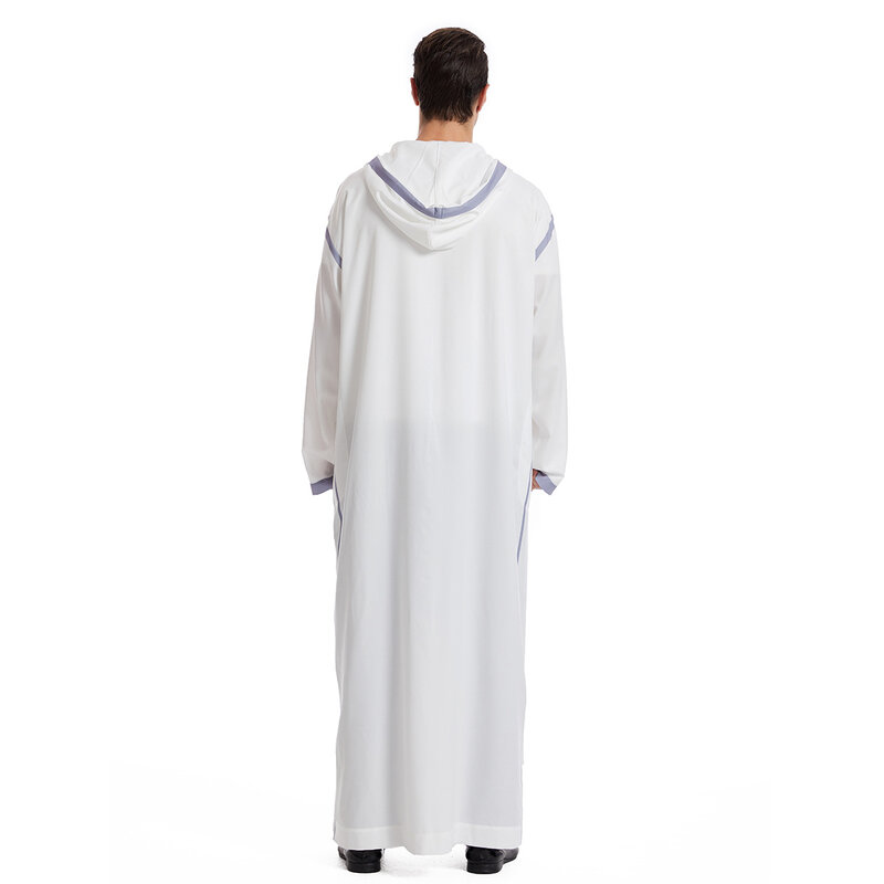 Eid Muslim Men Jubba Thobe Mens Hooded Long Dress Islamic Ramadan Long Robe Saudi Musulman Wear Abaya Caftan Dubai Arab Dress