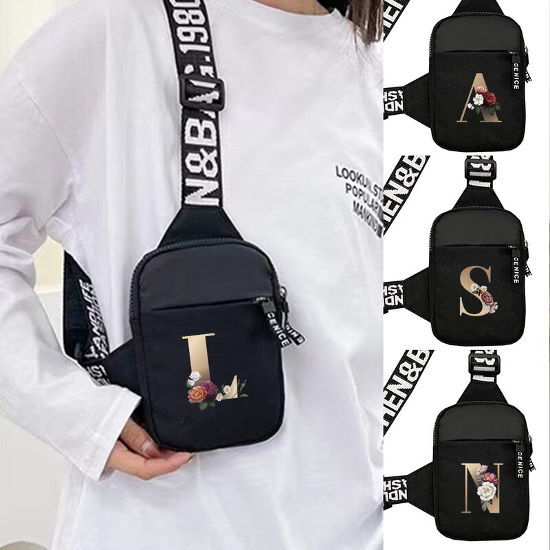 Neue Einfachheit Brusttaschen Outdoor Sport Brust Rucksack für Männer und Frauen multifunktion ale Gold Letter Serie Umhängetasche