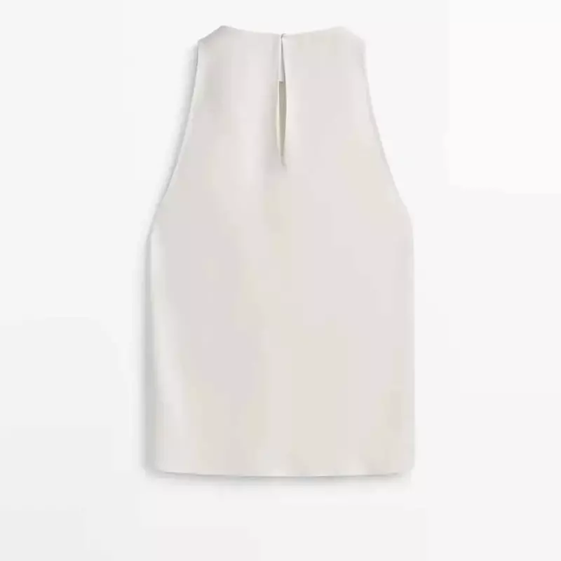 Женская модная двухцветная Удобная Короткая рубашка в минималистском стиле, пуловер без рукавов в стиле ретро с круглым вырезом, шикарный топ, 2023