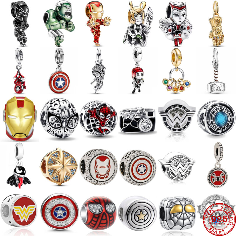 Baru 2023 Disney Doctor Strange Captain Marvel Hero Charm Bead 925 perak asli jimat liontin Gelang DIY membuat perhiasan