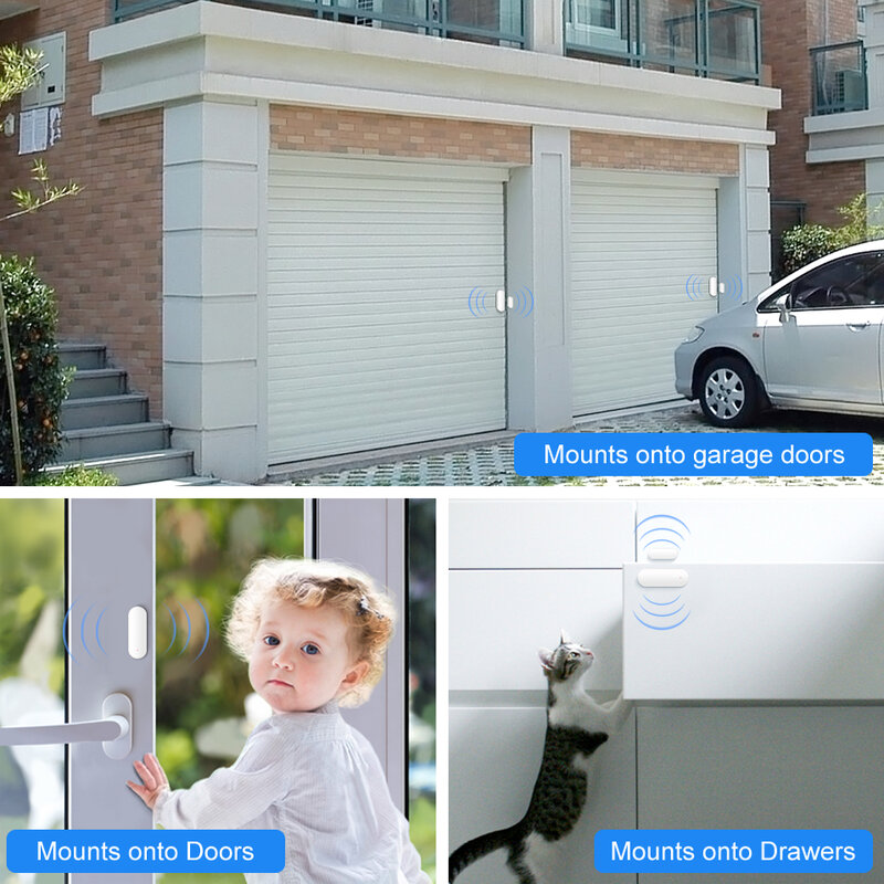 AVATTO-Sensor de porta WiFi Tuya, detectores abertos e fechados, aplicativo Smart Life, sensor de janela, Alexa,Google Home
