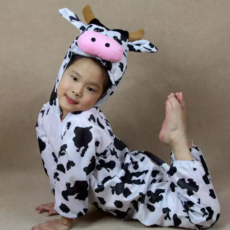 Милый детский костюм с животными из мультфильмов, молочная корова, комбинезон для выступлений для мальчиков и девочек, костюмы для выступлений