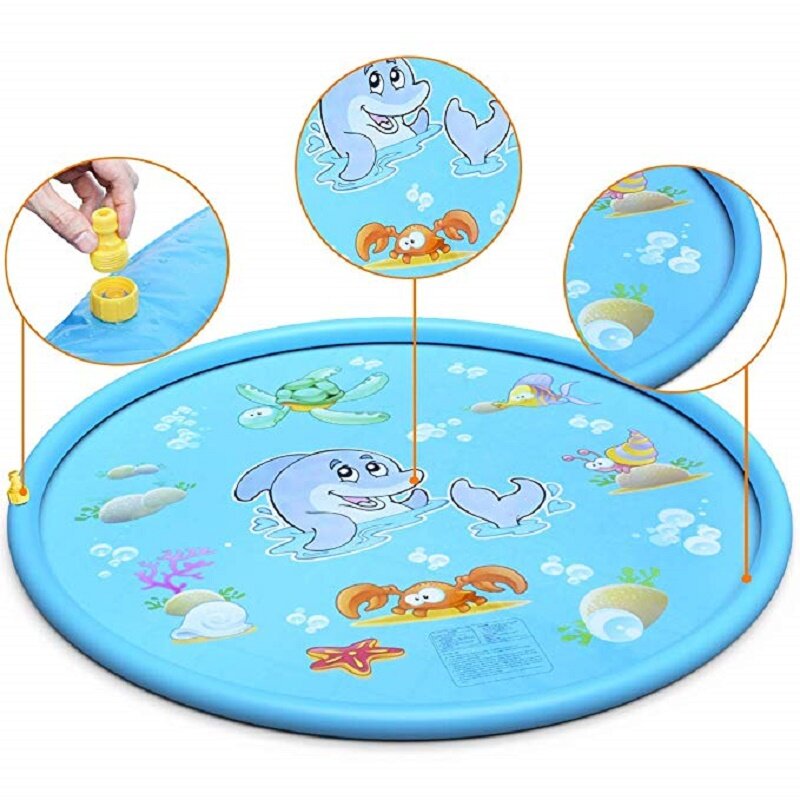 100/170 CM Children Play Water Mat Summer Beach Inflatable Water Spray Pad Outdoor Game Toy Lawn Swimming Pool Mat Kids Toys