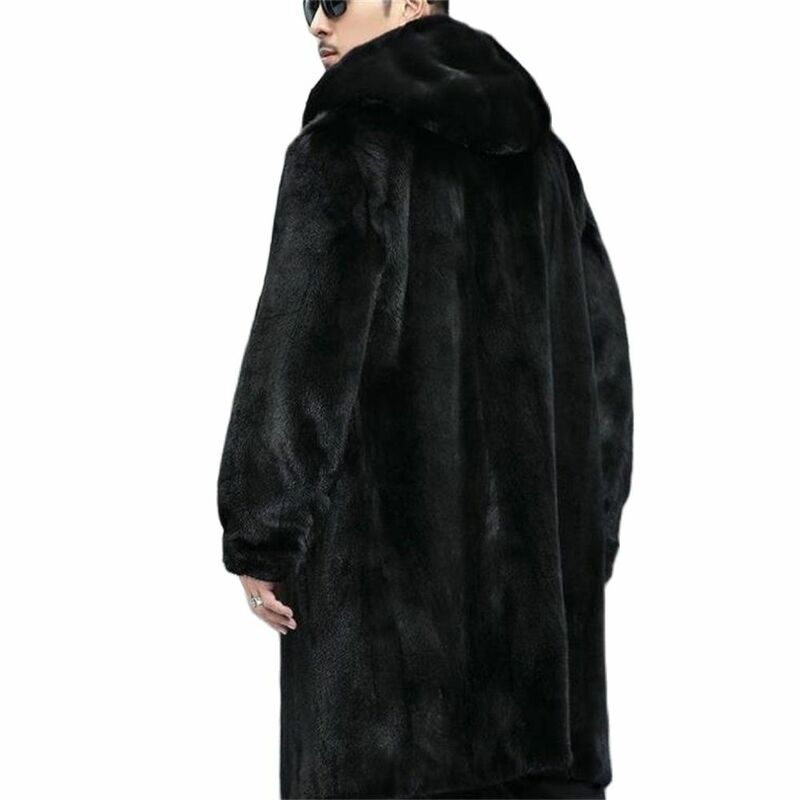 Men Thicken Wool Liner Coat Fur Raccoon Hooded Jackets Keep Warm Reversible Russian Jacket 2024 Winter Top Imitation Fur Parka