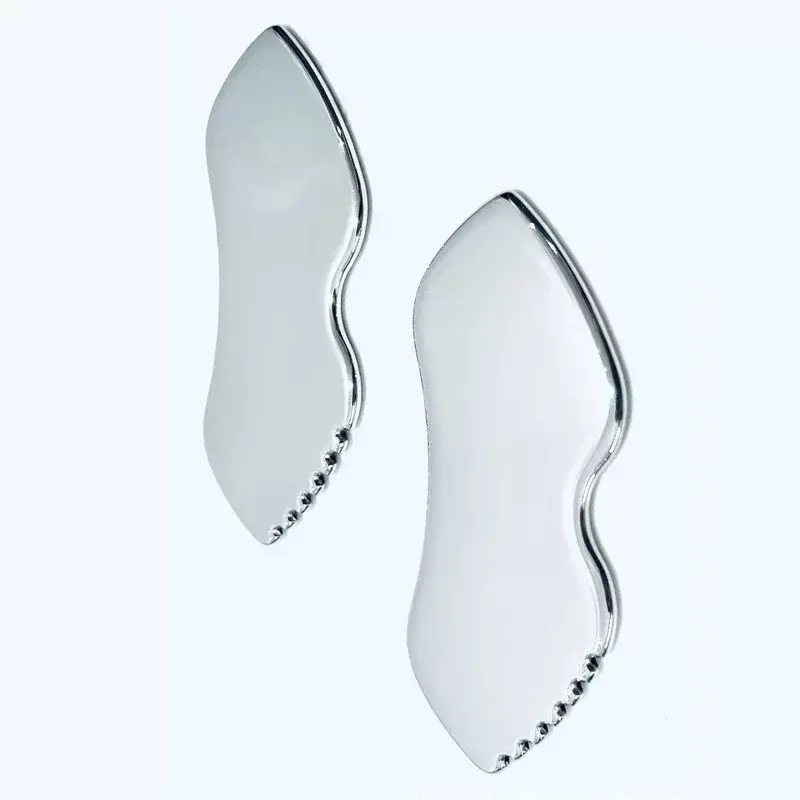Stainless Steel Scraper Facial Massage Gua Sha Tool Face Lift Anti-Aging Skin Tightening Cooling Metal Contour Reduce Puffiness