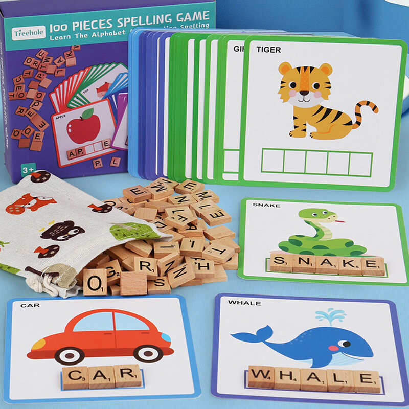 Toddler Flash Cards giochi di ortografia Double Sided Sight Word Flash Cards gioco di ortografia giochi di ortografia con lettere abbinate per bambini con 30