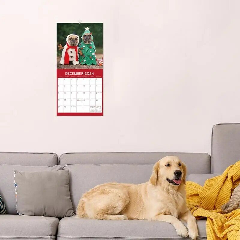 2024 Fun Dog Wall Calendar Calendar Gift For Friends Family Neighbors Coworkers Relatives Loved Ones