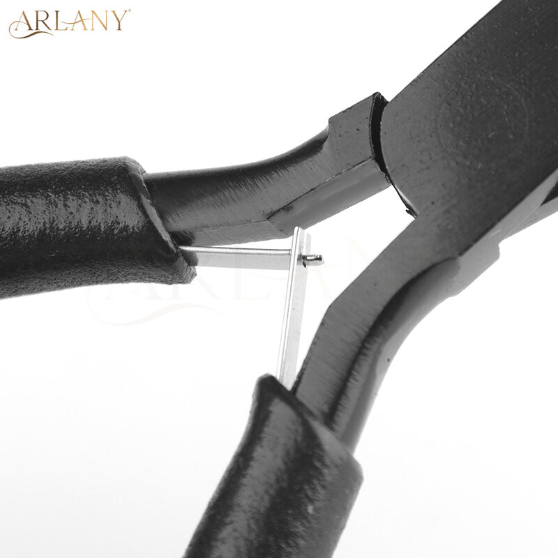 ARLANY herramienta de trama de acero inoxidable, alicates de cierre de cuentas de microeslabones, alicates de 3 agujeros para extensiones de cabello de plumas, herramienta de alicates