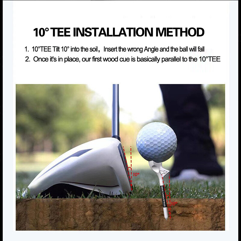 Nouveaux tees de golf en forme de diamant, t-shirt de golf résistant à 10, insert alertes onal, rotation et augmentation de la vitesse de distance, zéro traînée