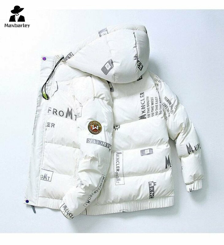 Jaket Down kelas tinggi pria, mantel musim dingin tebal versi Korea pendek modis baru 2024