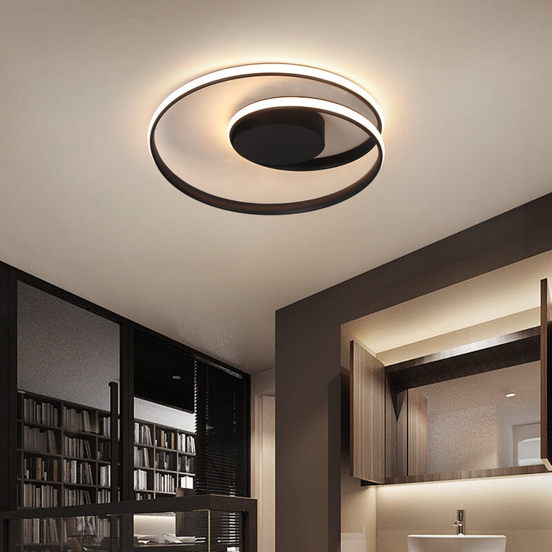 Moderna luz de teto LED com controle remoto, lustre, decoração de casa, sala de estar, lâmpada pendurada, luminária, lustres pingente